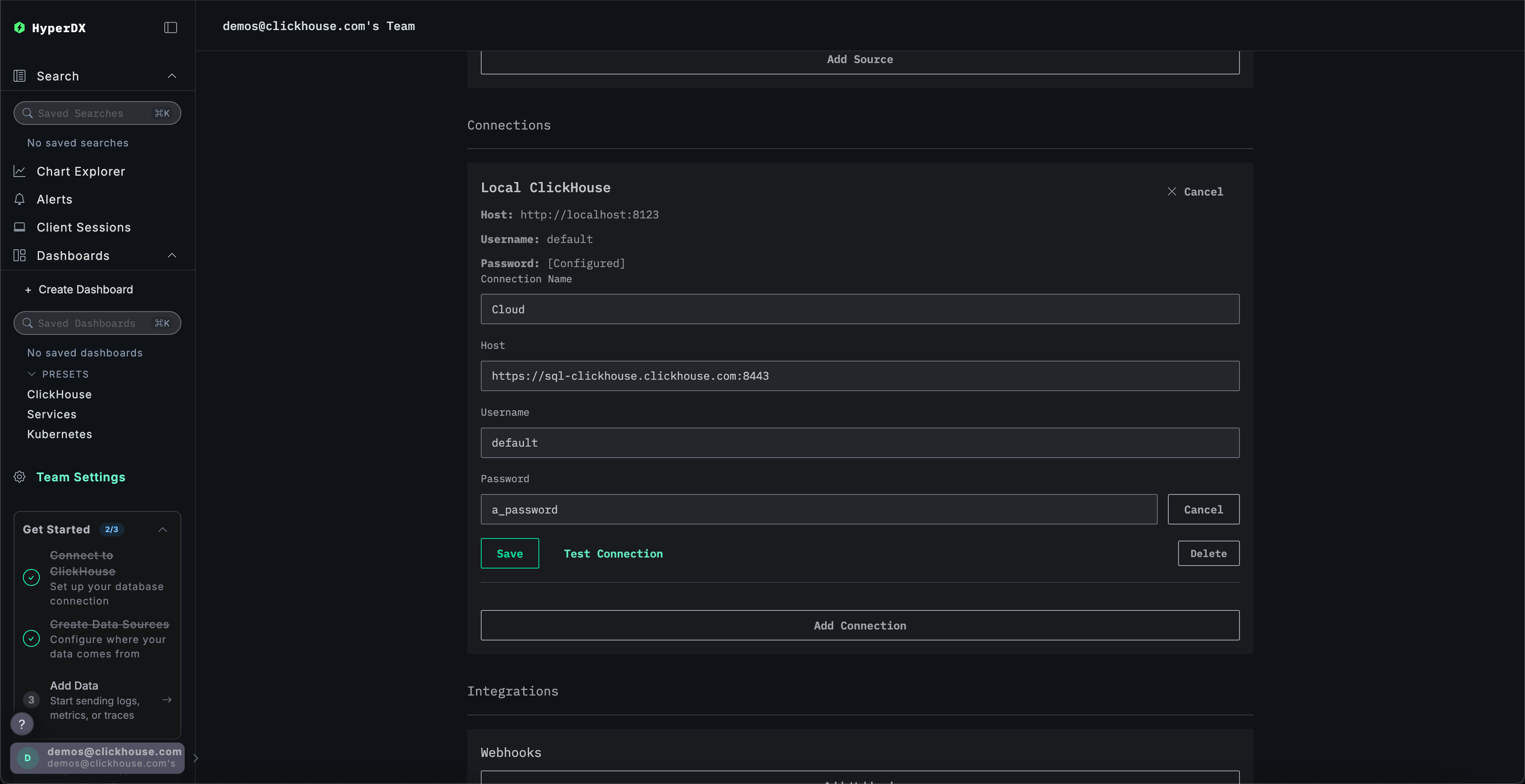 Create Cloud connection