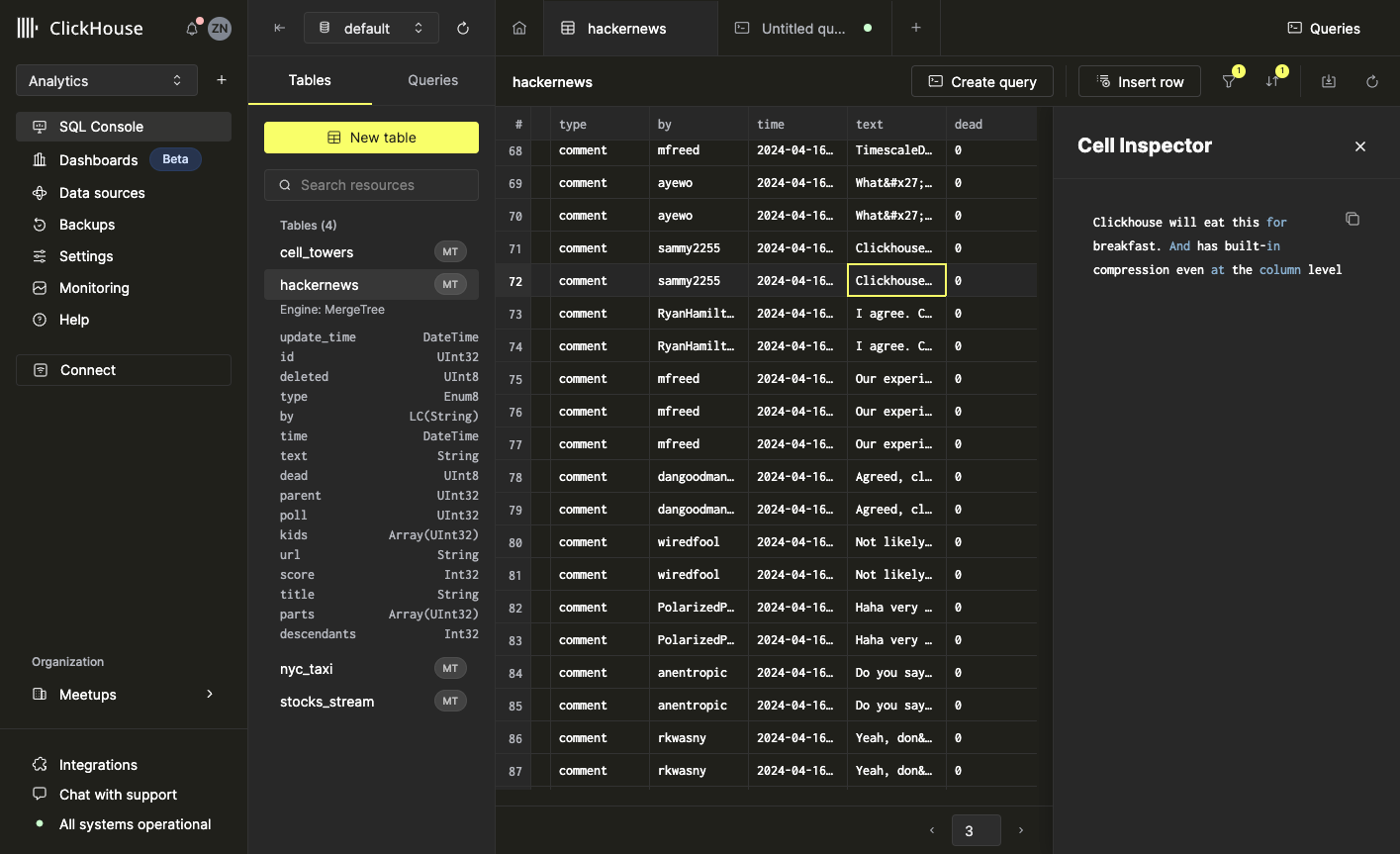 просмотр содержимого ячейки